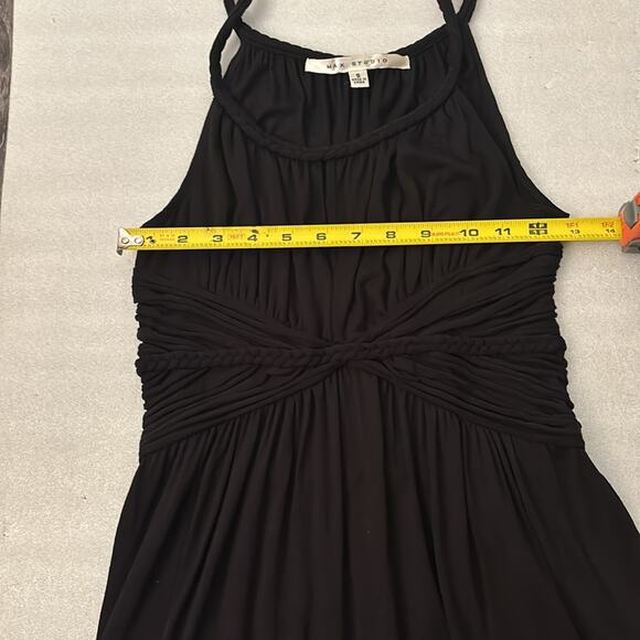 Max Studio Black Braided Shoulder Accent Cinched Waist LBD Dress S Classic - Picture 8 of 12